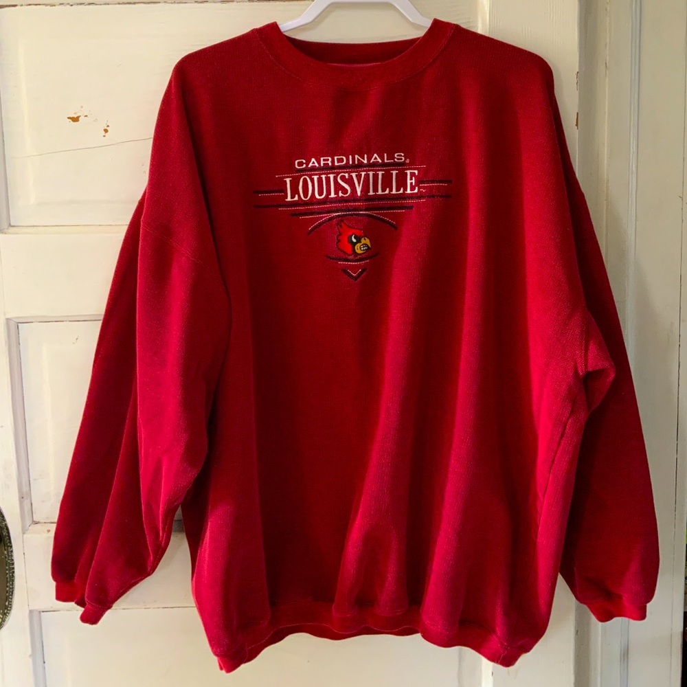 Louisville Cardinals Embroidered Crewneck